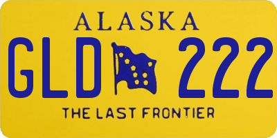 AK license plate GLD222