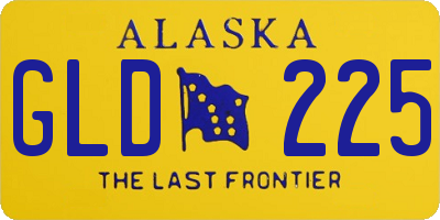AK license plate GLD225