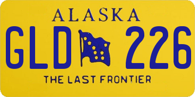 AK license plate GLD226