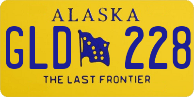 AK license plate GLD228