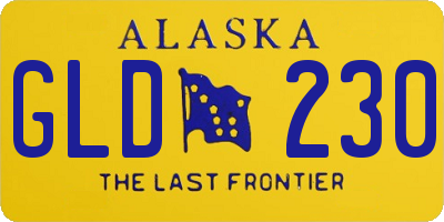 AK license plate GLD230