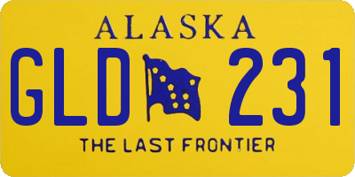 AK license plate GLD231