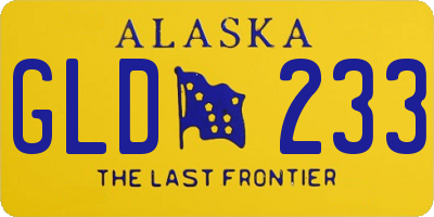 AK license plate GLD233