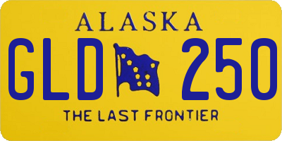 AK license plate GLD250