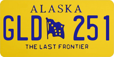 AK license plate GLD251