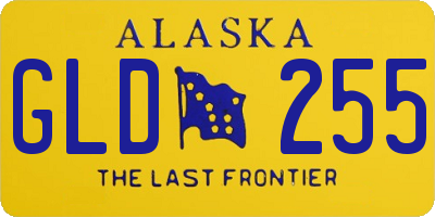 AK license plate GLD255