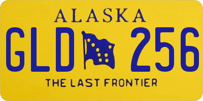 AK license plate GLD256