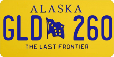 AK license plate GLD260