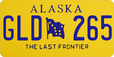 AK license plate GLD265