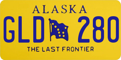 AK license plate GLD280