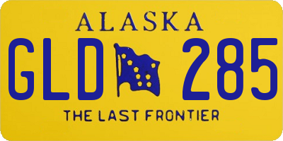 AK license plate GLD285