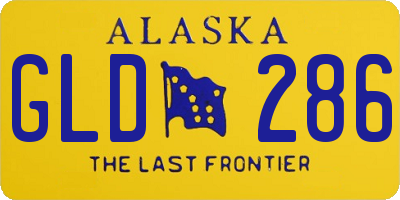 AK license plate GLD286