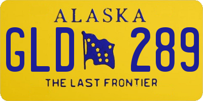 AK license plate GLD289