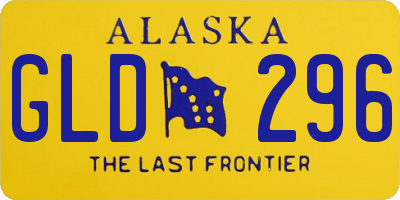 AK license plate GLD296