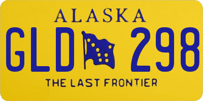 AK license plate GLD298