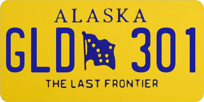 AK license plate GLD301