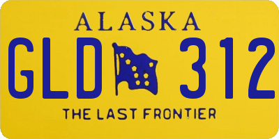 AK license plate GLD312