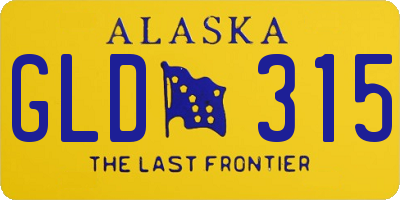 AK license plate GLD315