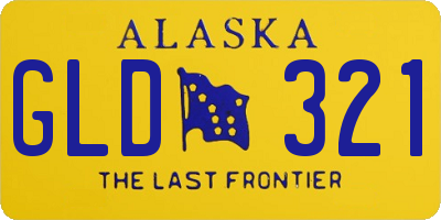 AK license plate GLD321