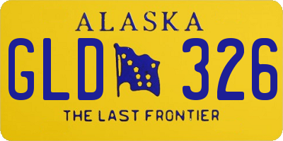 AK license plate GLD326