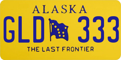 AK license plate GLD333