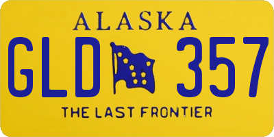 AK license plate GLD357