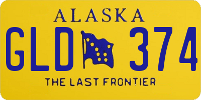AK license plate GLD374
