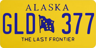 AK license plate GLD377