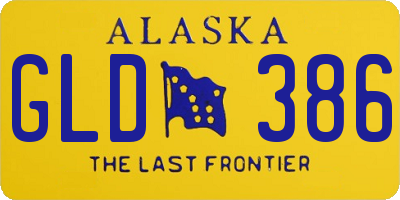 AK license plate GLD386