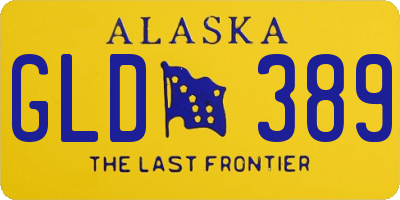AK license plate GLD389