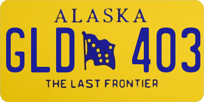 AK license plate GLD403