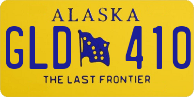 AK license plate GLD410