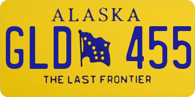 AK license plate GLD455