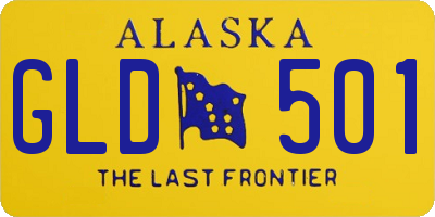 AK license plate GLD501
