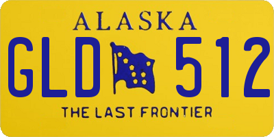 AK license plate GLD512