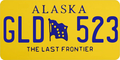 AK license plate GLD523