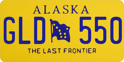 AK license plate GLD550