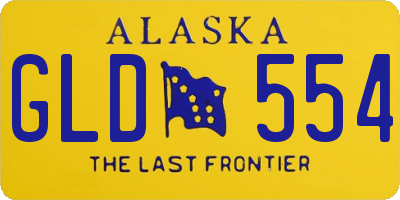 AK license plate GLD554