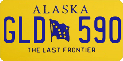 AK license plate GLD590