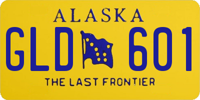 AK license plate GLD601