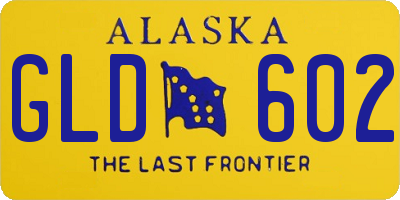 AK license plate GLD602