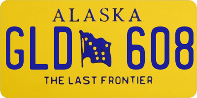 AK license plate GLD608