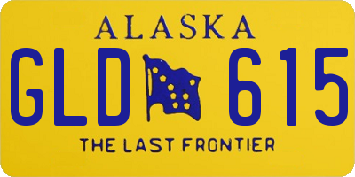 AK license plate GLD615