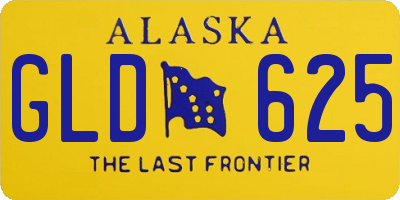 AK license plate GLD625