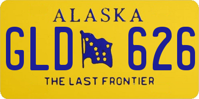 AK license plate GLD626