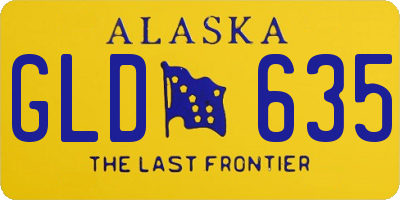 AK license plate GLD635