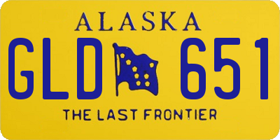 AK license plate GLD651
