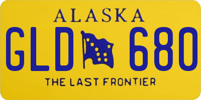 AK license plate GLD680