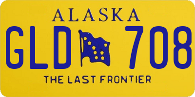 AK license plate GLD708