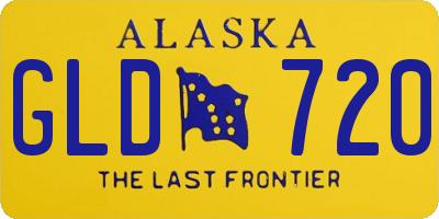 AK license plate GLD720